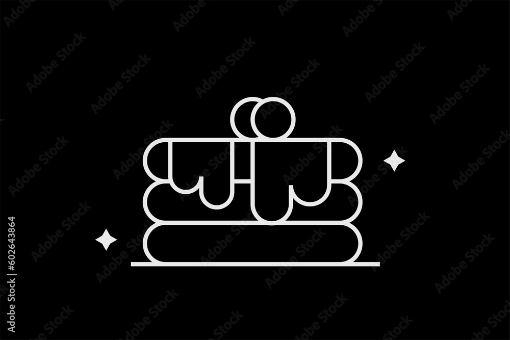 Geometric cake illustration, vector cake slice icon in flat design art. Geometric cake illustration, vector cake slice icon in flat design art.