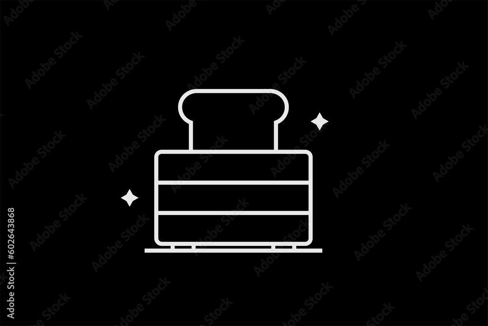 Geometric toaster illustration, vector breakfast icon in flat design art. Geometric toaster illustration, vector breakfast icon in flat design art.