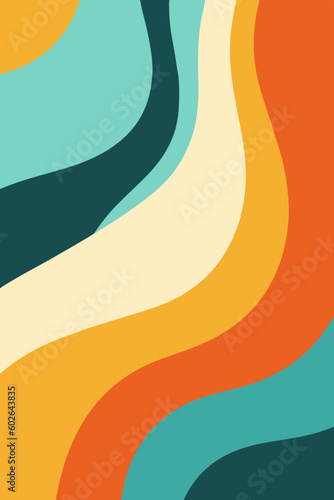 Wallpaper Mural colorful abstract pattern with waves groovy vintage retro style background Torontodigital.ca