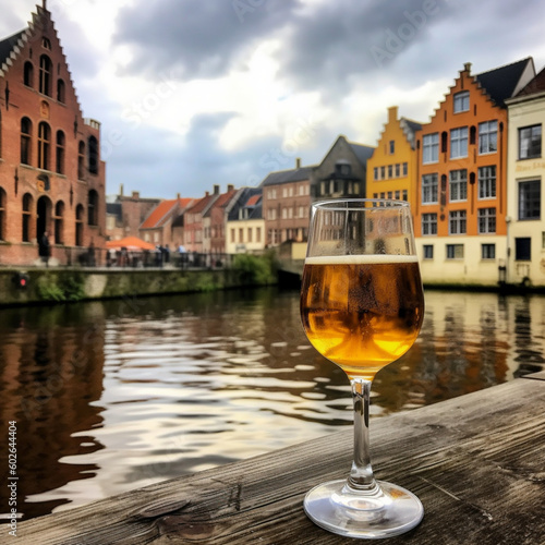 Belgian beer in Belgium. Generative AI. © DALU11