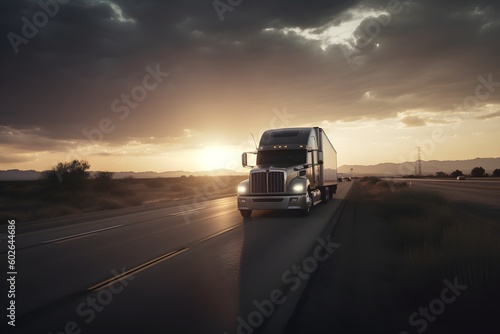 "US Truck on Highway"