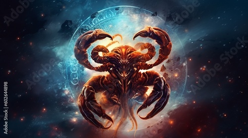 Scorpio magical zodiac sign astrology. Generative ai