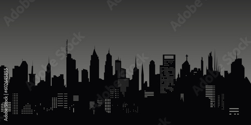 Black city metropolis silhouette  vector illustration