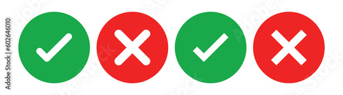 Check mark icon Set. Check buttons icon with right and wrong mark, yes or no checkmark vector icons