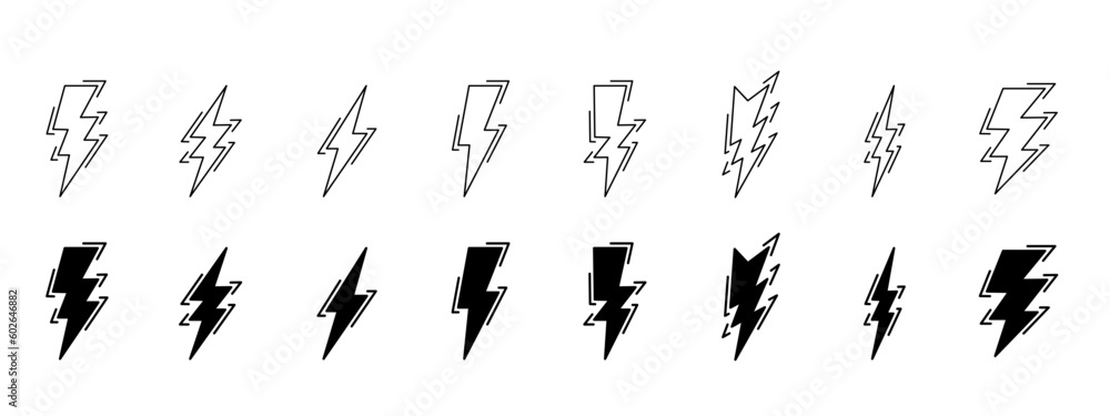 Thunder bolt icons simple illustration