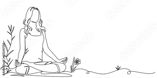 Yoga women line art style vector illustration, international yoga day vector illustration