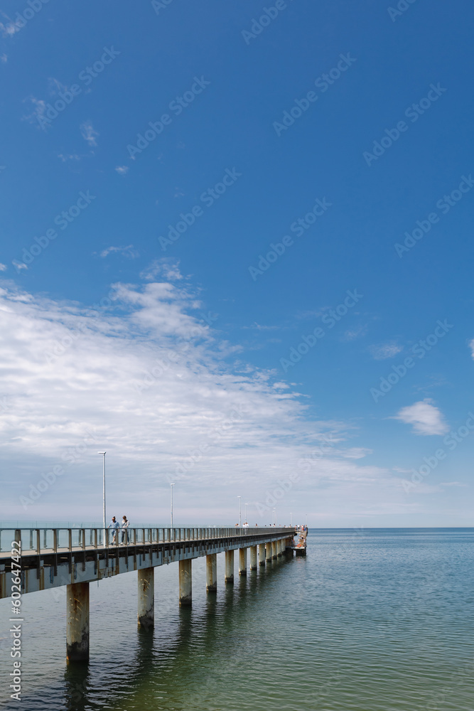 Kaliningrad region, Russia, July 04, 2022, Glass pier on Zelenogradsk promenade