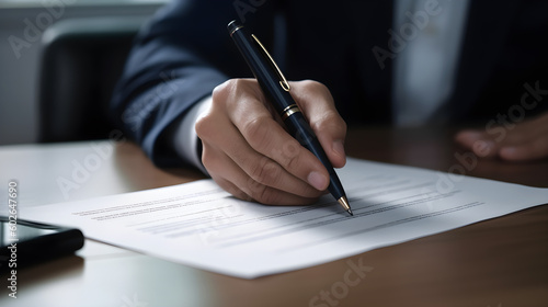 businessman hand signing a contract created with Generative AI