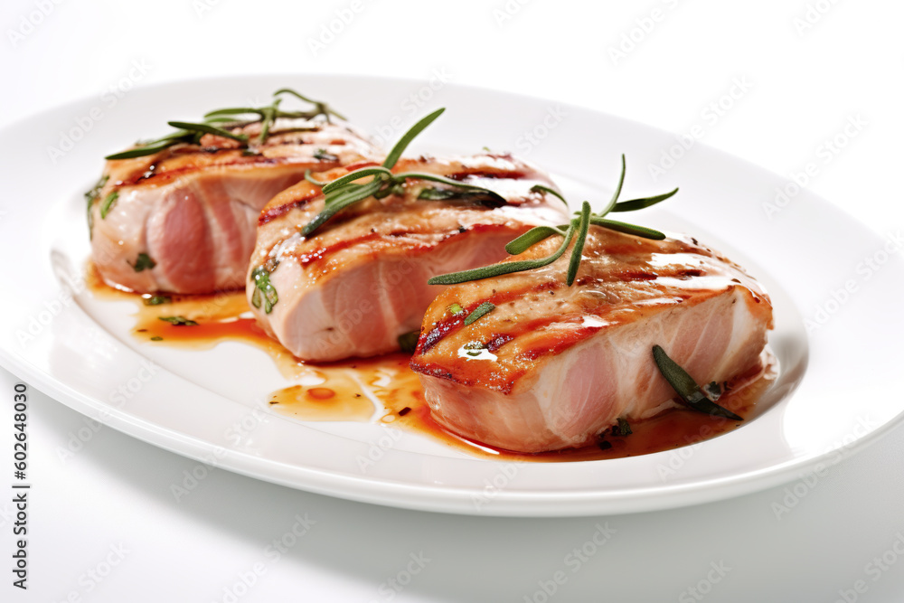 Saltimbocca - veal dish with prosciutto and sage. Generative AI. Saltimbocca - veal dish with prosciutto and sage. Generative AI.