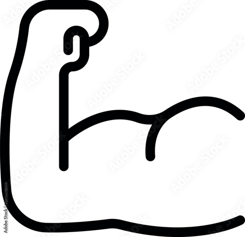 Muscle icon outline vector. Arm muscular. Body strong
