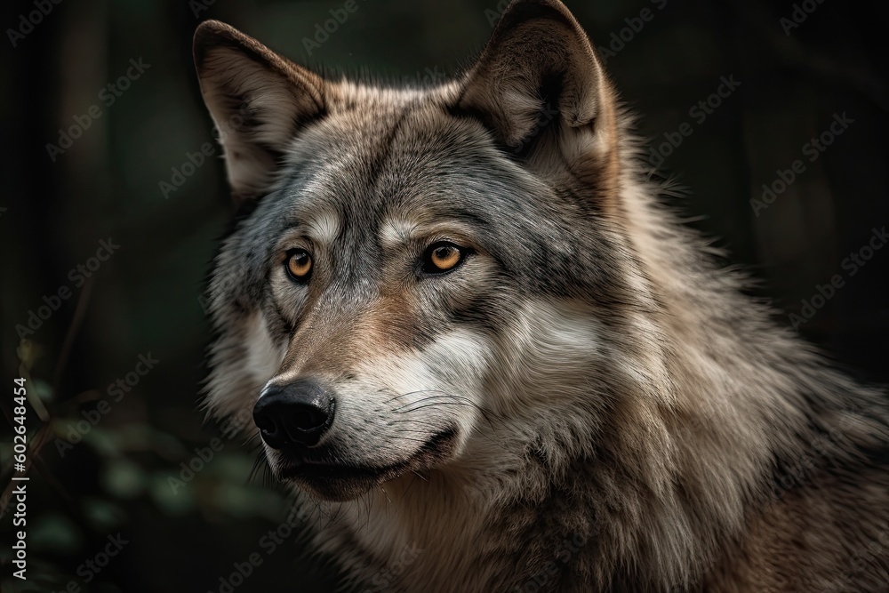 Gray Wolf Predators: Capturing the Wild Mammal in its Natural Portrait, Generative AI Gray Wolf Predators: Capturing the Wild Mammal in its Natural Portrait, Generative AI