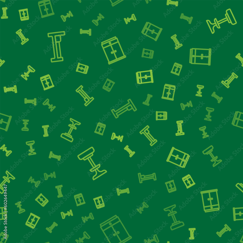 Set line Bed, Chair and Wardrobe on seamless pattern. Vector Set line Bed, Chair and Wardrobe on seamless pattern. Vector