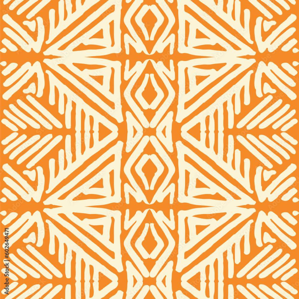 Geometric ethnic ornament pattern. Embroidery with retro style. - obrazy, fototapety, plakaty 
