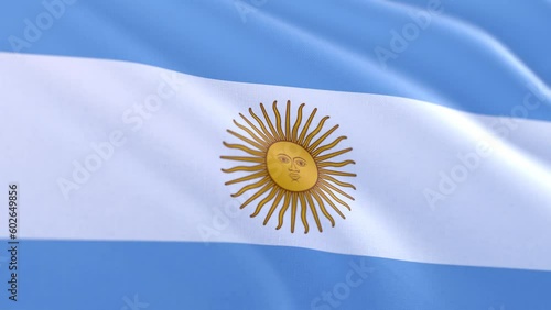 Slow motion loop of an Argentina flag waving in the wind