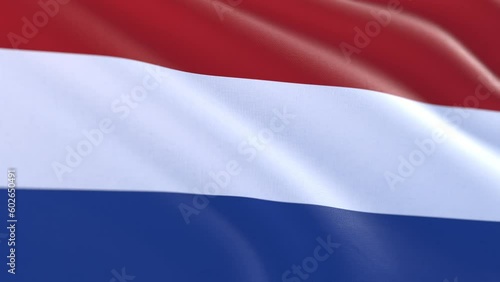 Slow motion loop of a Netherlands flag waving in the wind