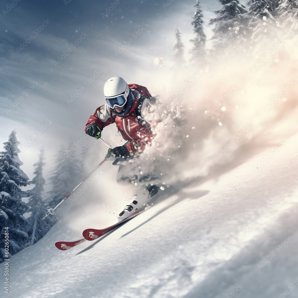 Winter Sport: Athlete in Action. Generative AI