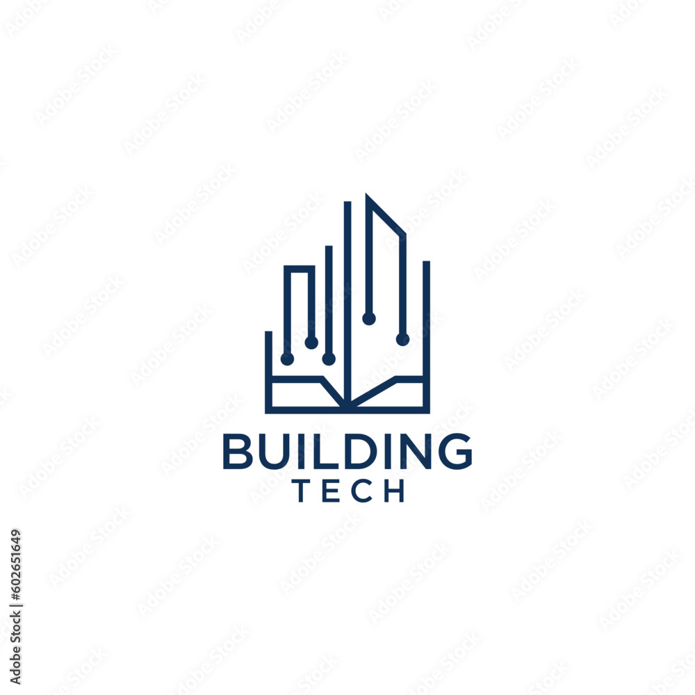 Building Tech logo design architecture inspiration

