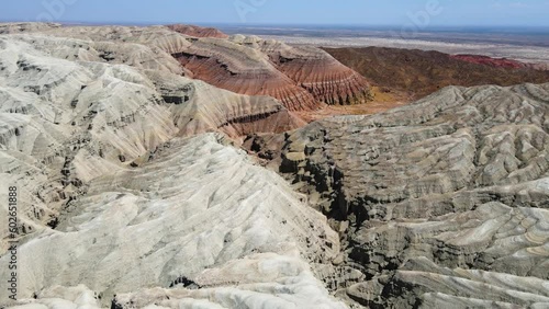white sandy mountains. desert mountains. ancient desert