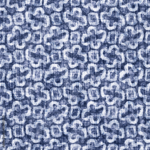 Brushed Effect Shibori Checked Textured Pattern. 