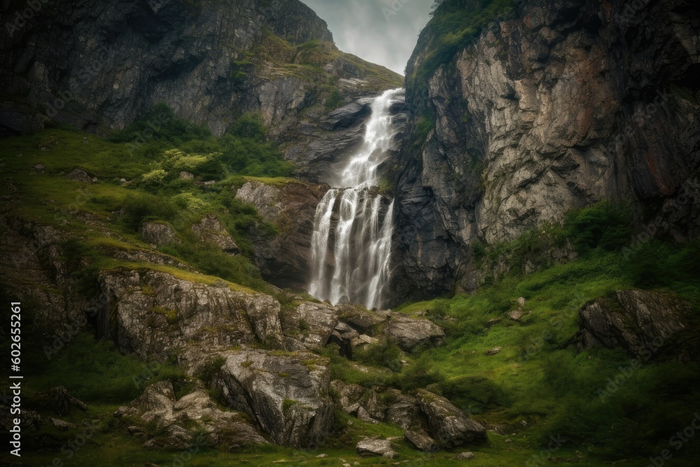Majestic Waterfall Power -AI Generated