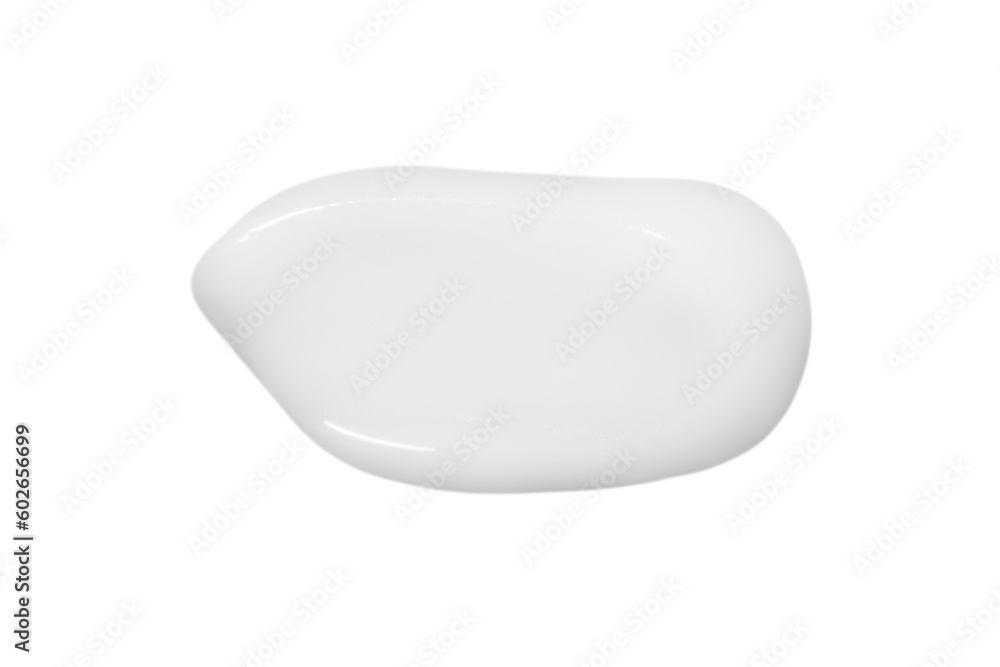 A drop of liquid smeared white cream on a white background. Isolated A drop of liquid smeared white cream on a white background. Isolated