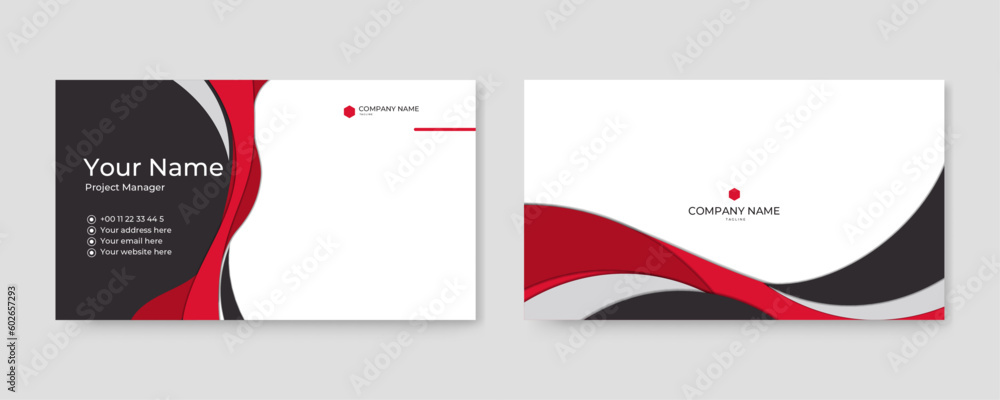 Simple modern business card template collection. Vector illustration for corporate identity.