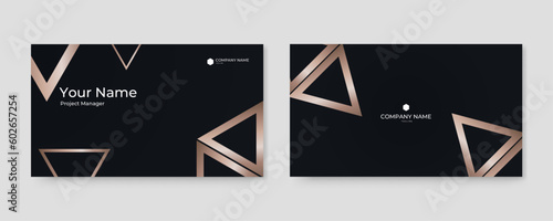 Abstract business card template with abstract geometrics pattern decoration.