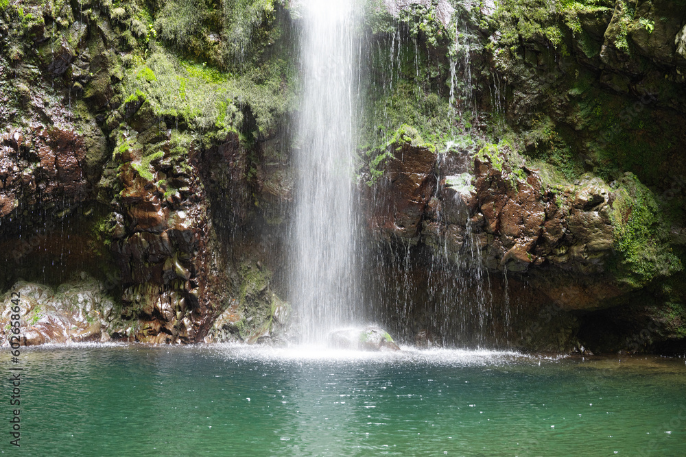 waterfall in levada caldera verde waterfall in levada caldera verde
