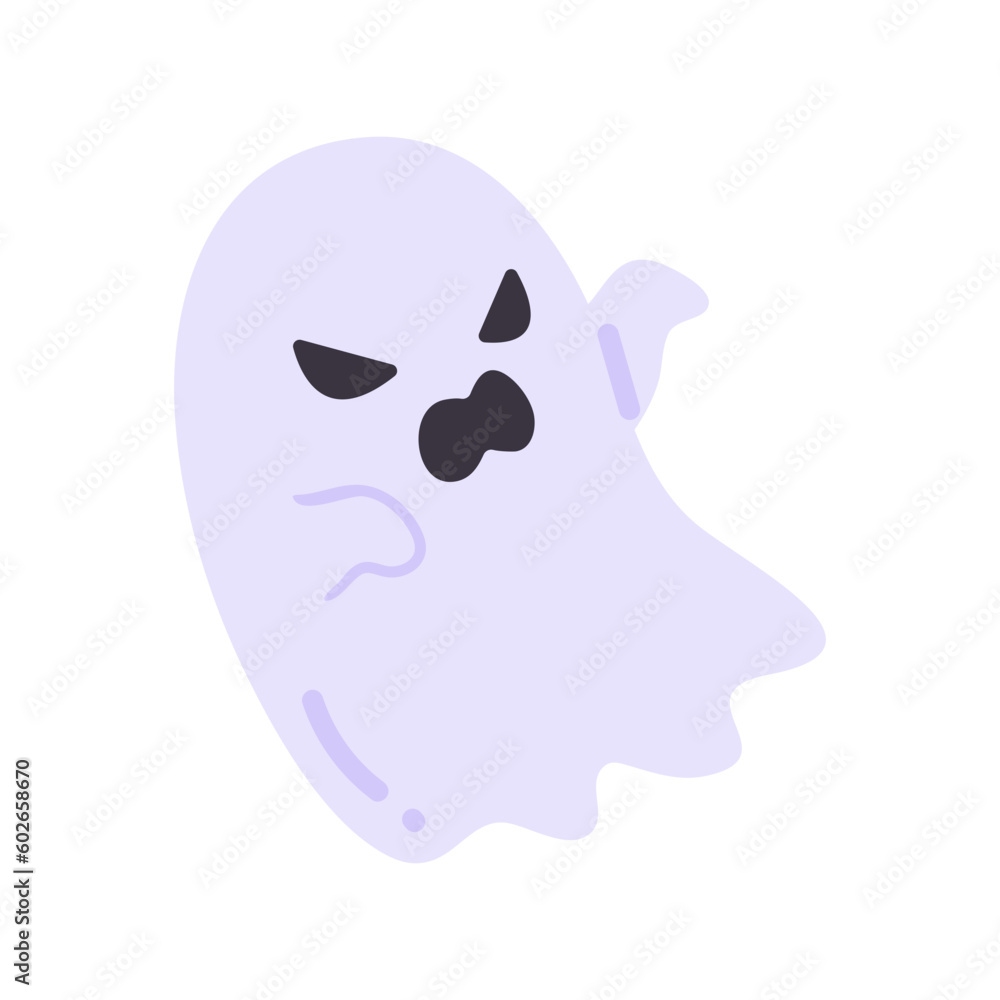 Cartoon ghost in white robe floating Haunt and scare people on Halloween night. Cartoon ghost in white robe floating Haunt and scare people on Halloween night.