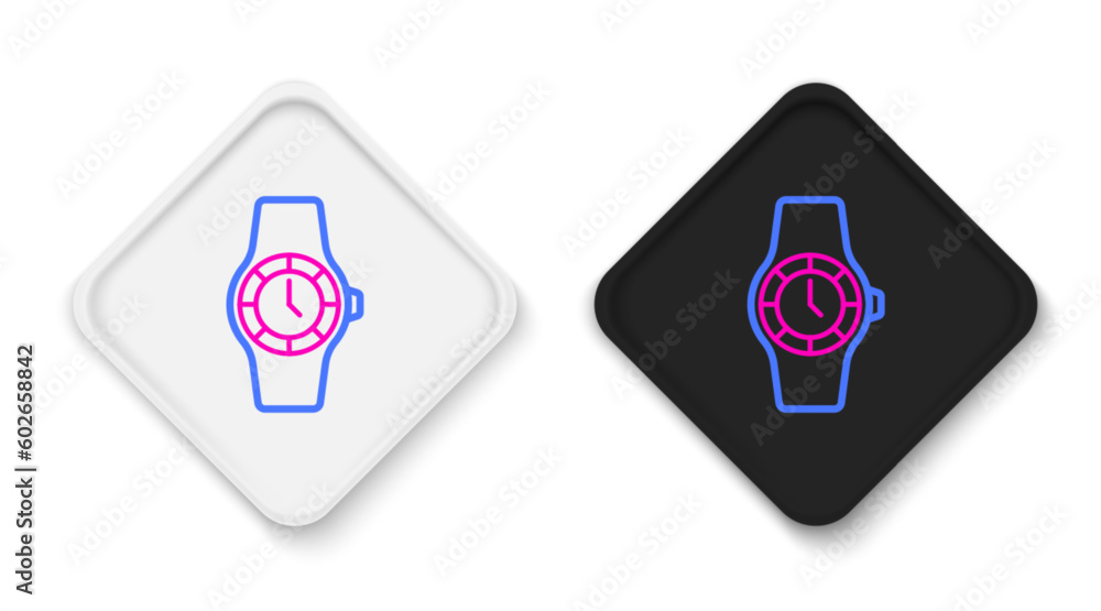 Line Wrist watch icon isolated on white background. Wristwatch icon. Colorful outline concept. Vector Line Wrist watch icon isolated on white background. Wristwatch icon. Colorful outline concept. Vector