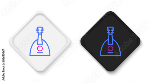 Line Musical instrument balalaika icon isolated on white background. Colorful outline concept. Vector