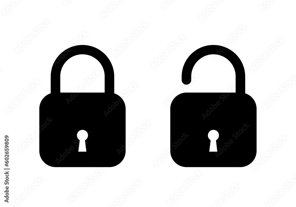 lock and unlock icon vector illustration lock and unlock icon vector illustration