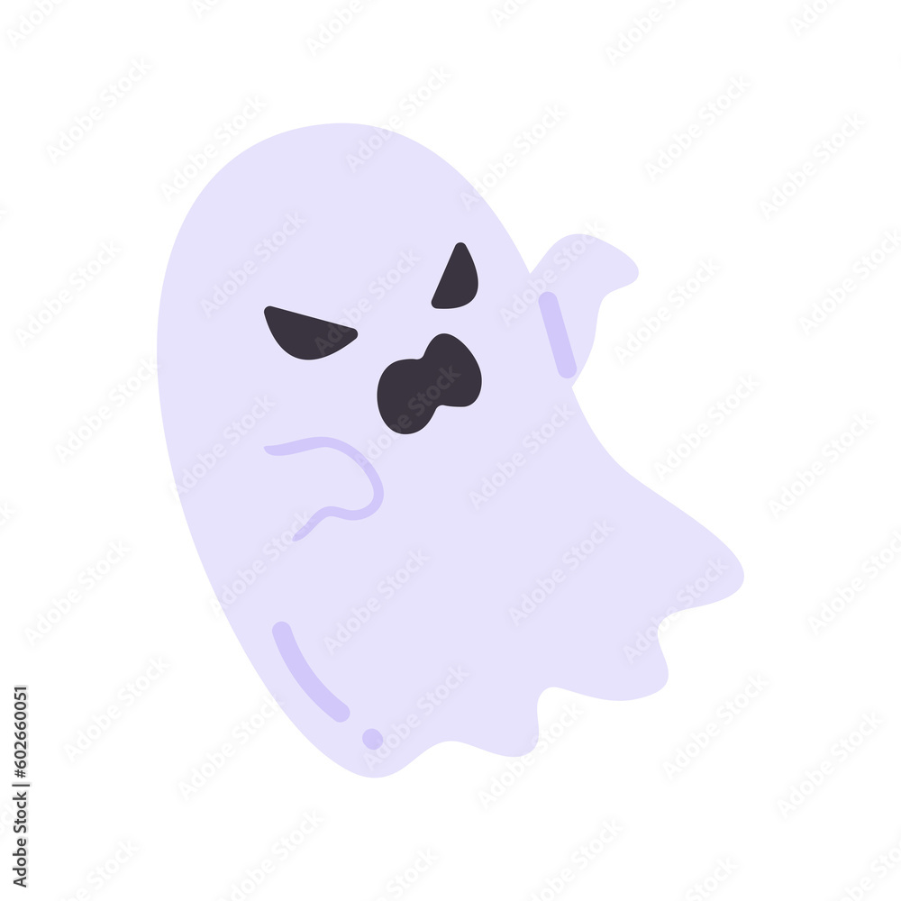 Cartoon ghost in white robe floating Haunt and scare people on Halloween night. Cartoon ghost in white robe floating Haunt and scare people on Halloween night.
