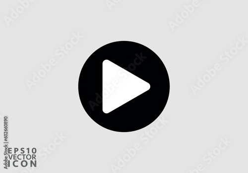 Play icon, vector illustration. Flat design style
