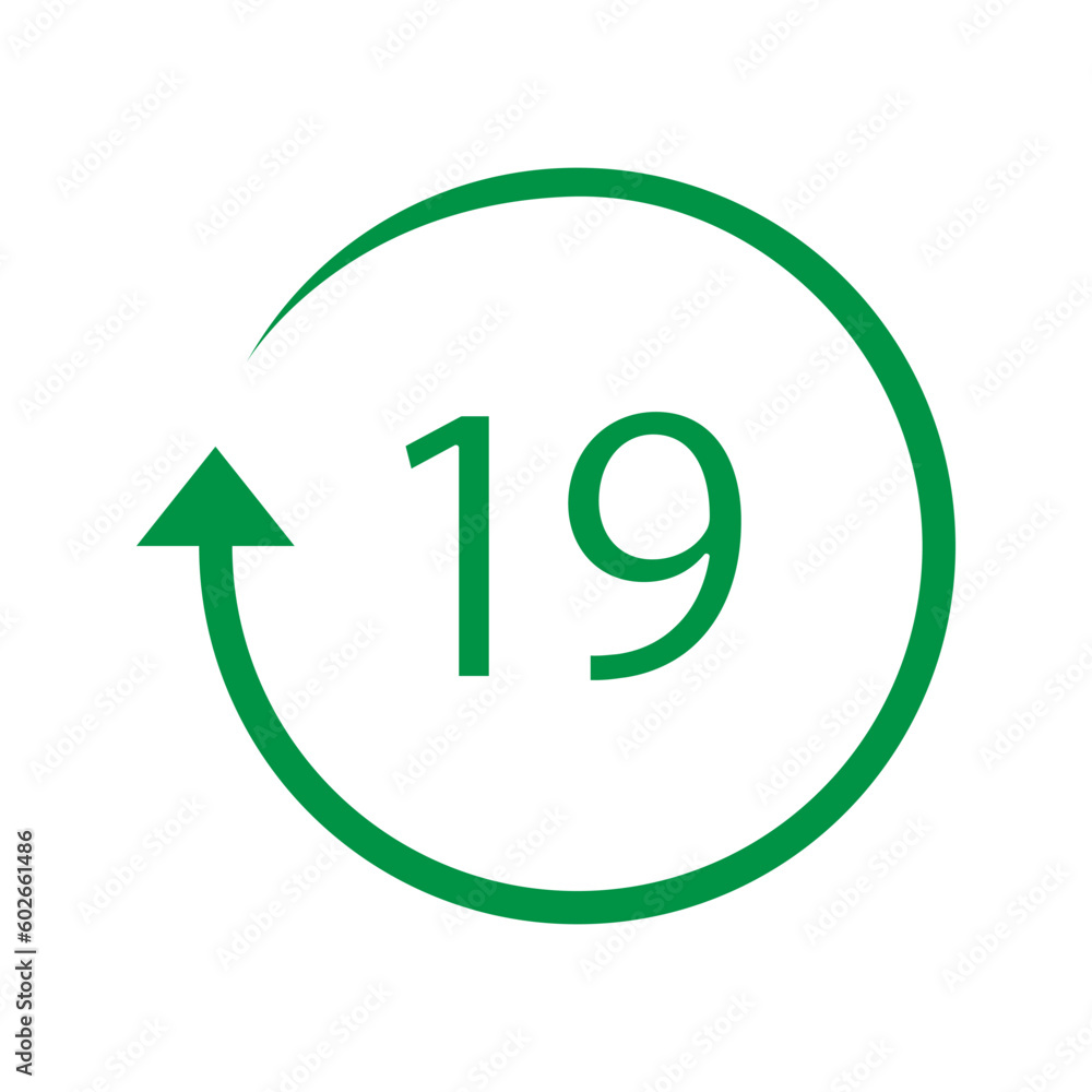 Battery recycling code Alkaline 19 . Vector illustration Battery recycling code Alkaline 19 . Vector illustration