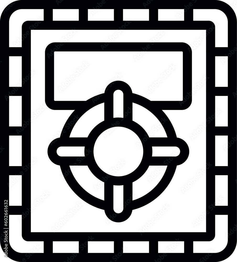 War bunker door icon outline vector. Danger place. Home social rescue