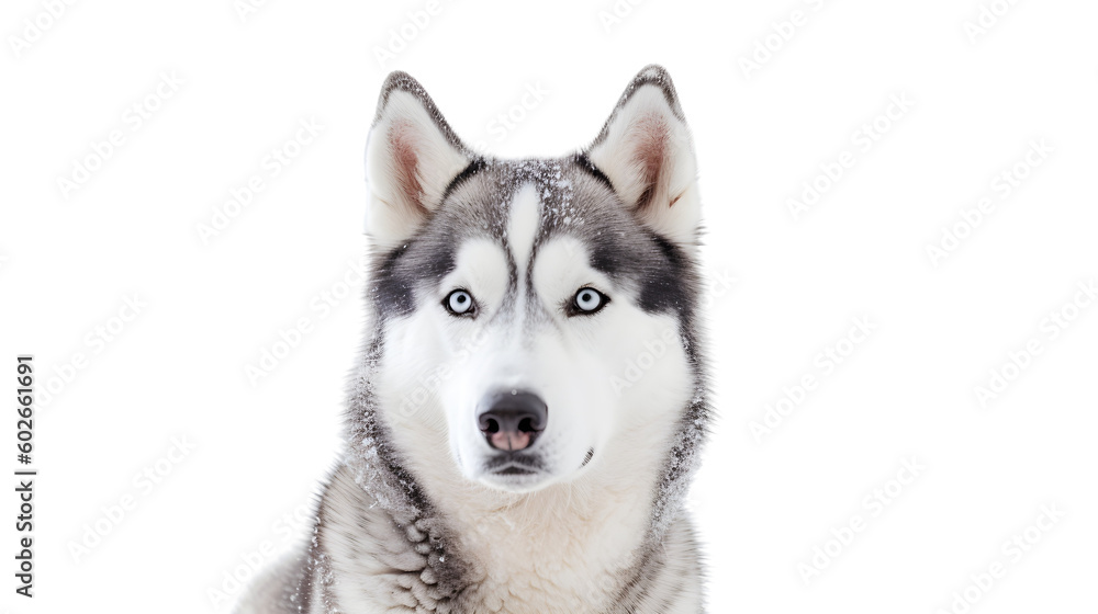  Siberian Husky on transparent background png Generative AI