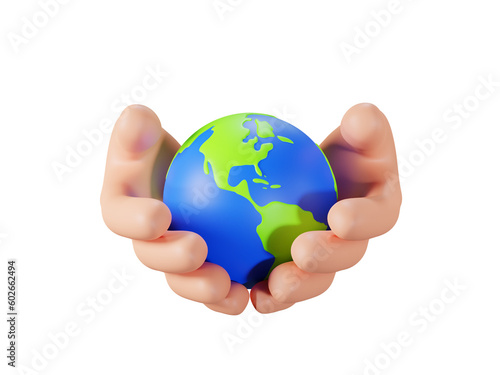 Hands holding earth globe