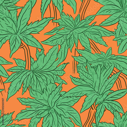 Seamless Colorful Marijuana Pattern.

Seamless pattern of marijuanas in colorful style. Add color to your digital project with our pattern!