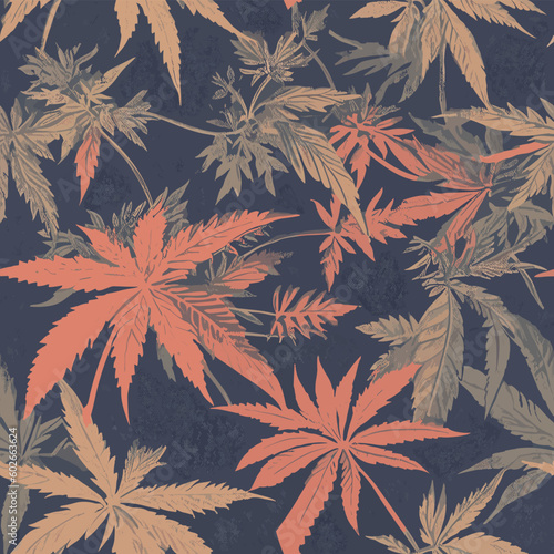 Seamless Colorful Marijuana Pattern.

Seamless pattern of marijuanas in colorful style. Add color to your digital project with our pattern!