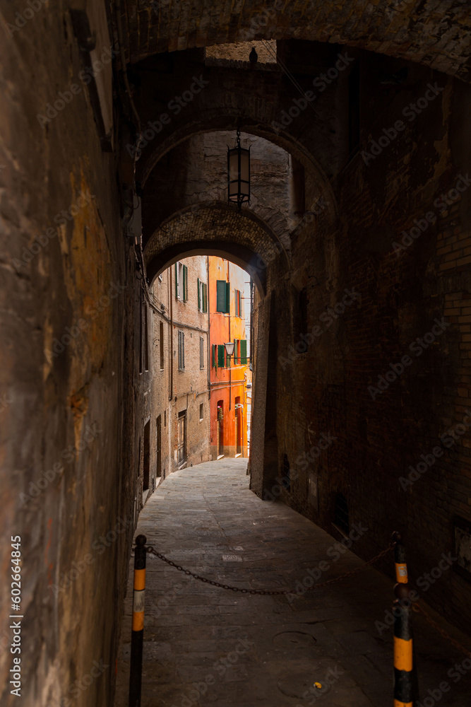 Generic architecture and street view in Siena, Tuscany, Italy