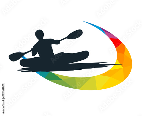 Canoe sport graphic for use as a template for flyer or for use in web design.