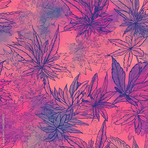 Seamless Colorful Marijuana Pattern.

Seamless pattern of marijuanas in colorful style. Add color to your digital project with our pattern!