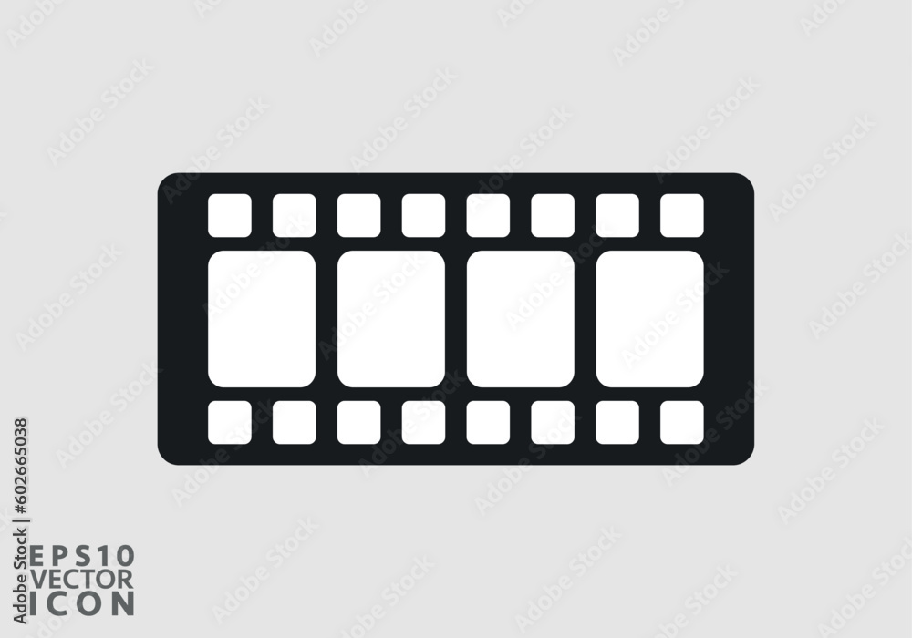 Cinema filmstrip roll on white background. Blank negative film. 35mm film slide frame. Cinema or photo frames. Long, retro film strip frame. Vector illustration Cinema filmstrip roll on white background. Blank negative film. 35mm film slide frame. Cinema or photo frames. Long, retro film strip frame. Vector illustration