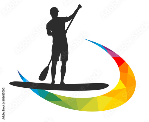 Paddleboard graphic for use as a template for flyer or for use in web design.