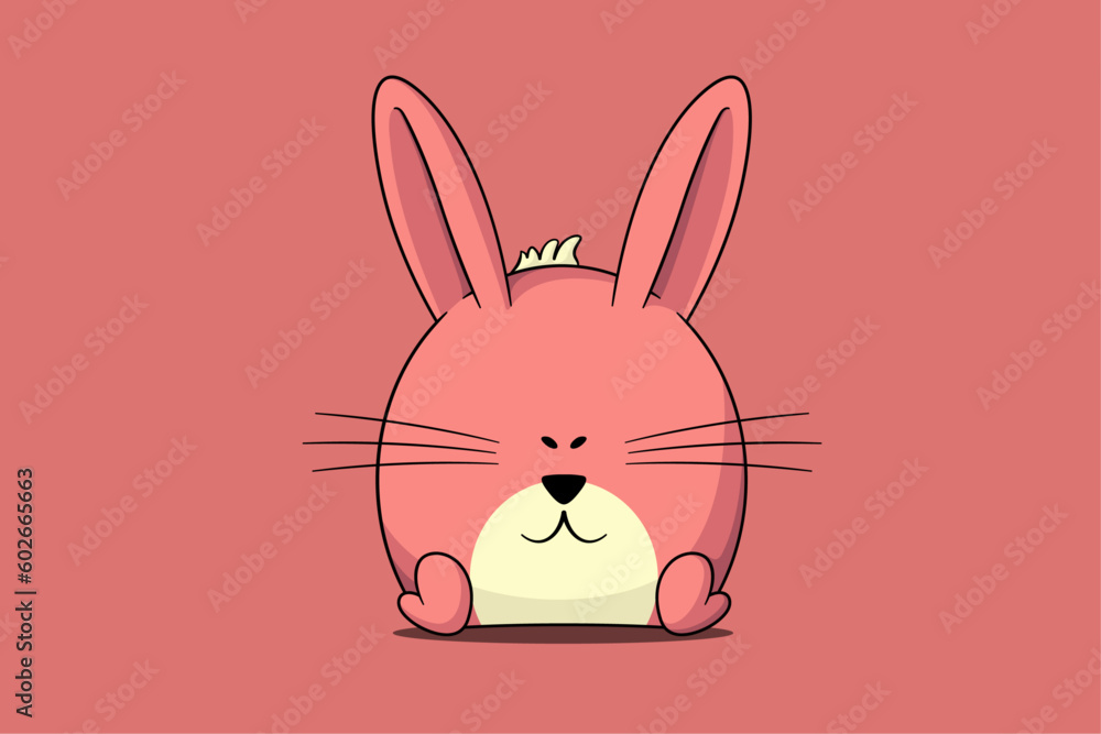 Fototapeta premium Cute rabbit with pink background