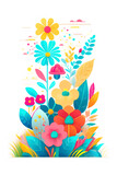Flowers vector illustration. Vector arrangements for greeting card and invitation design