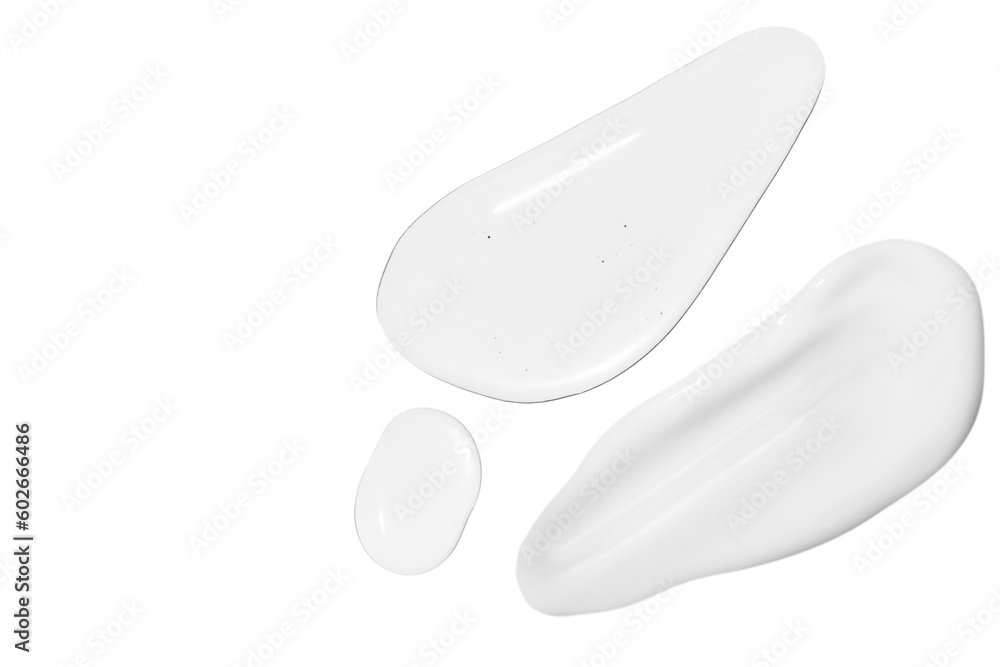 Drops of transparent gel and a dab of white cosmetic cream. PNG Drops of transparent gel and a dab of white cosmetic cream. PNG