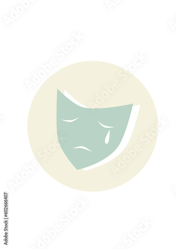 illustration of a sad theatrical mask vector icon