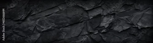 Panel kuchenny z motywem Black white stone texture. Rock surface. Close-up. Like a old rough concrete wall. Dark gray grunge background with space for design. Template. Backdrop. Wide banner. Panoramic